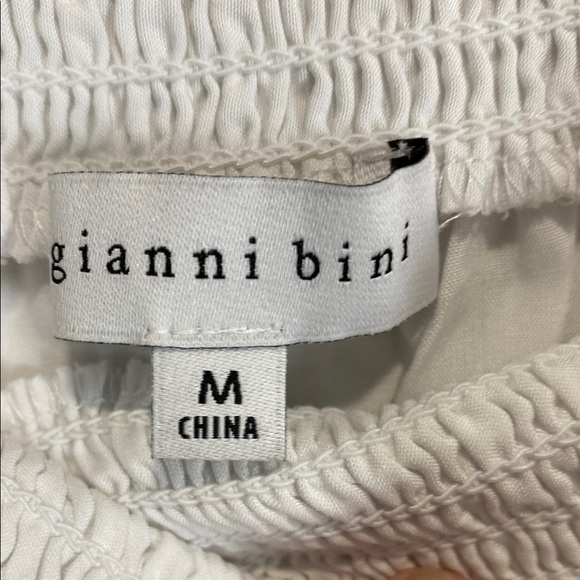 Gianni Bini White Off shoulders Sundress with Cuffed 3/4 Sleeves - Picture 2 of 7